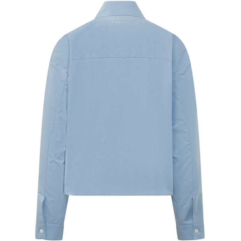 Marni Chemisier Camicia Oversize con Tasca hellblau(Image 2)