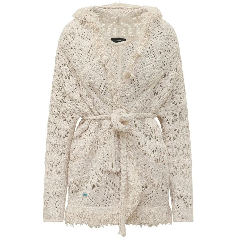 Alanui Weste Cardigan Lagoon Romance con Cintura e Lavorazione  weiß
