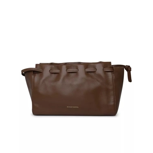 Mansur Gavriel Small Bloom Shoulder Bag In Brown Leather Brown Axelremsväska