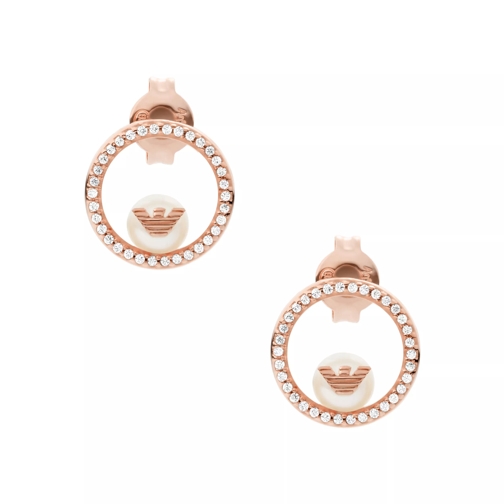 Emporio Armani Sterling Silver Drop Earrings Rose Gold Stud