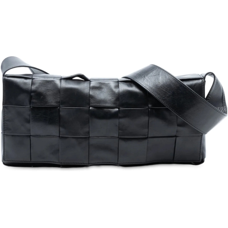 Bottega Veneta Schultertasche Stretch Paper Calfskin Intrecciato Cassette Crossb schwarz