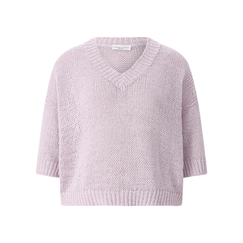 Roberto Collina Pull Kurzarmpullover aus Baumwollmix lila