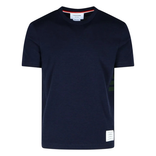 Thom Browne 4 Bar' Navy Wool T-Shirt Blue Magliette