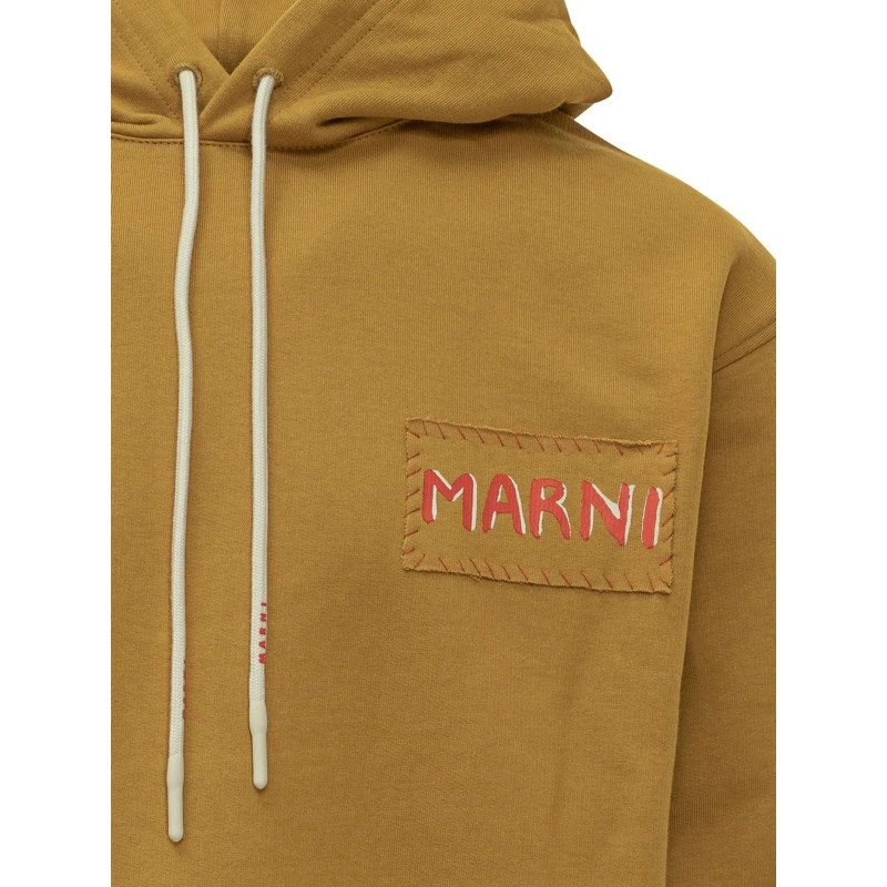 Marni  Felpa con Cappuccio e Patch Logo Marni gelb(Image 4)