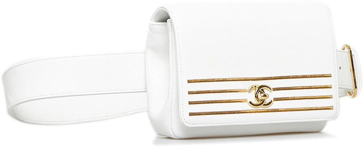 Chanel Heuptassen 2019 Captain Gold Belt Bag in wit