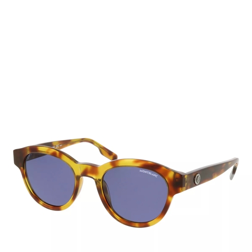 Montblanc MB0200S-004 50 Acetate Havana-Blue Sunglasses