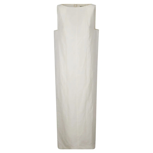 Khaite  Long Sleeveless Cotton Dress With Zip Closure White