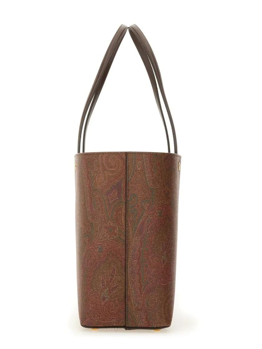 ETRO Shoppers & Totes Paisley Patterned Structured Bag in bruin