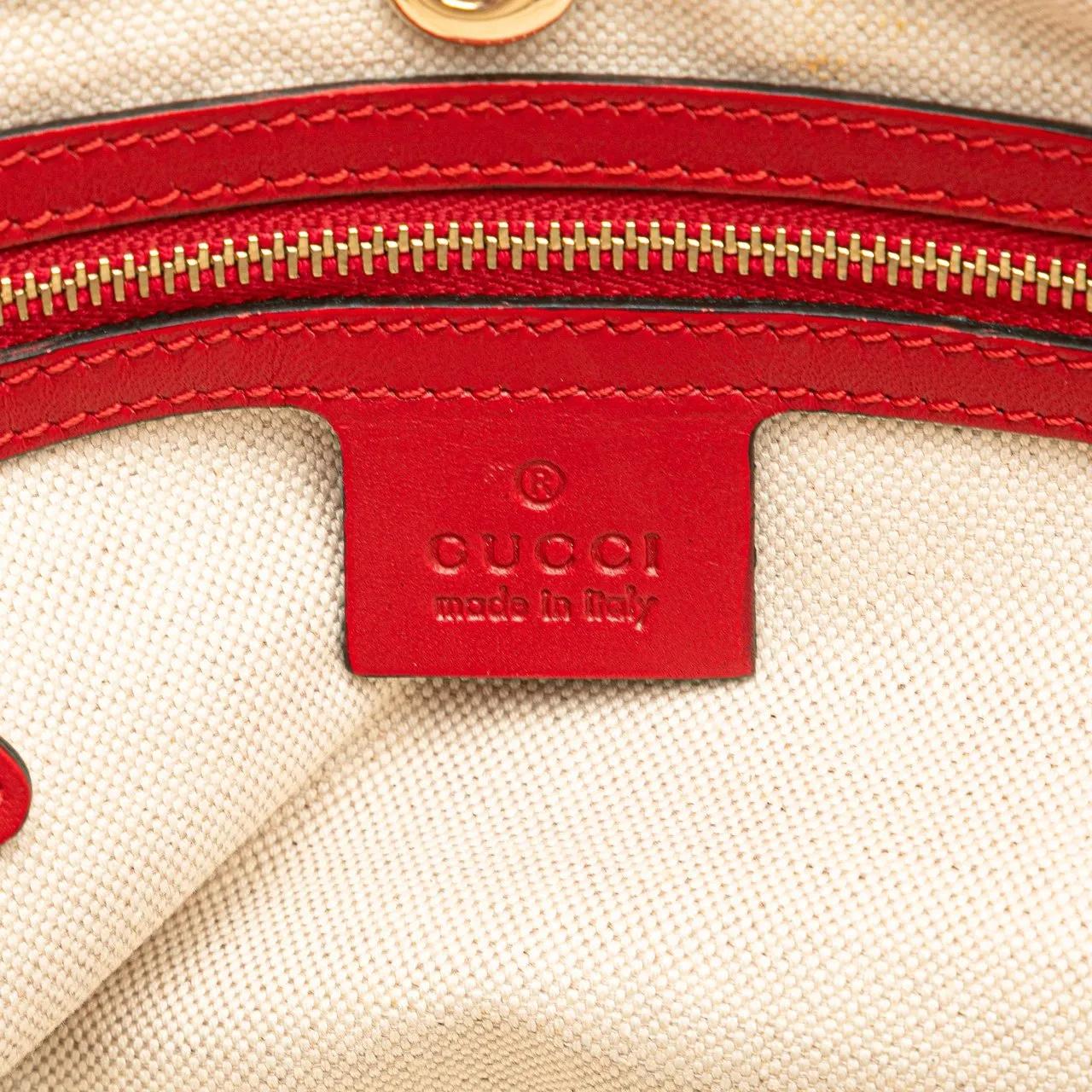 Thumbnail - Gucci Shopper - Small Diamante Leather Craft Tote - Gr. unisize - in Rot - für Damen