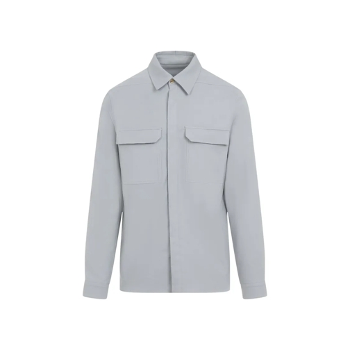 Rick Owens Shirts Work Light Blue Cotton Shirt Blue