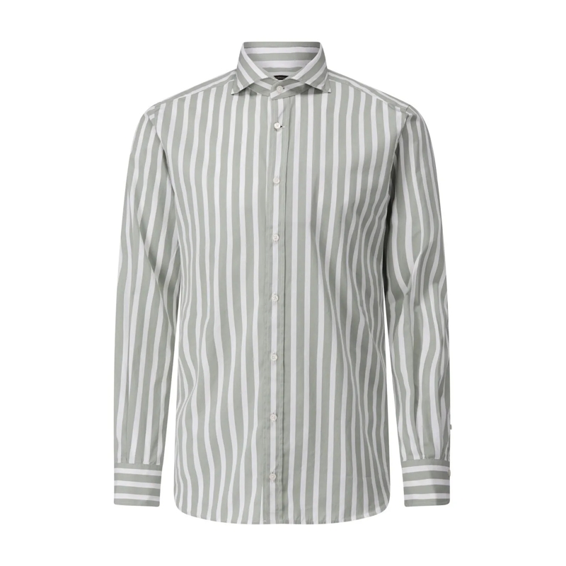 windsor. Overhemd Gestreiftes Freizeithemd Grün