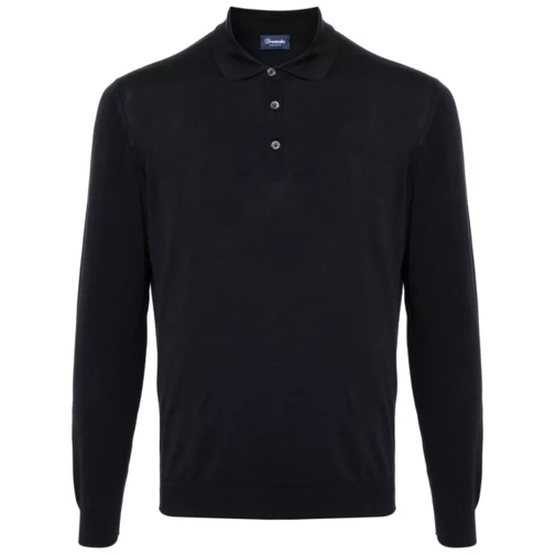 Drumohr  Blue Knit Polo Blue