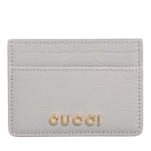 Gucci Logo Lettering Card Holder Sky Grey Korthållare