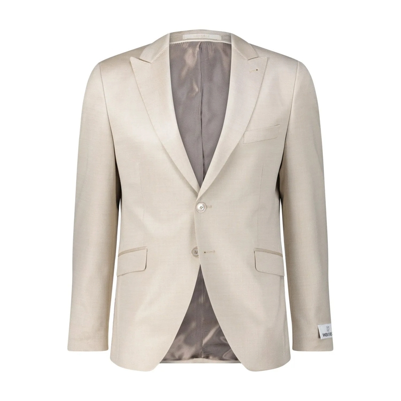 WILVORST Veste de costume Anzugsakko mit Wolle Beige