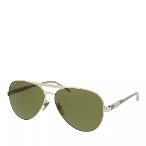 Gucci GG1163S-002 60 Metal Silver-Grey-Green Solglasögon