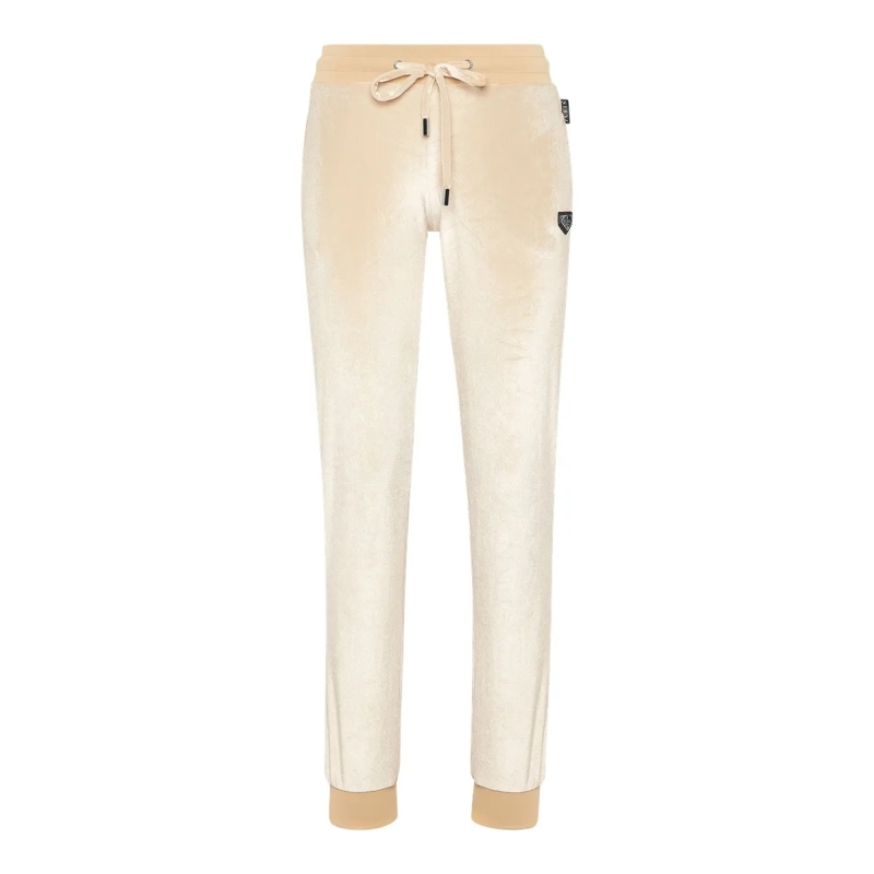 Philipp Plein Jogginghose Jogginghose Skull Mit Schmucksteinen beige