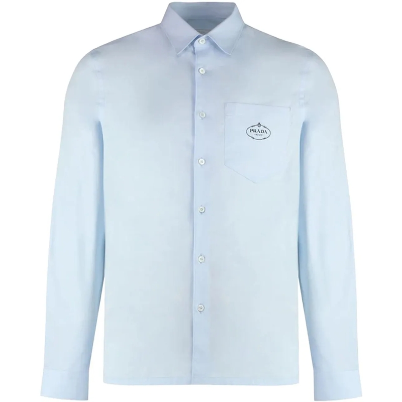 Prada Legeres Oberteil Oxford Cotton Shirt Blue