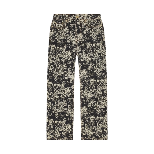 GANNI Bootcutjeans mit Blumen-Print 302 Flan Pantaloni