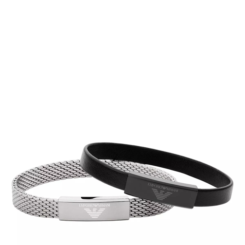 Emporio Armani Stainless Steel Bracelet Set Silver Braccialetti