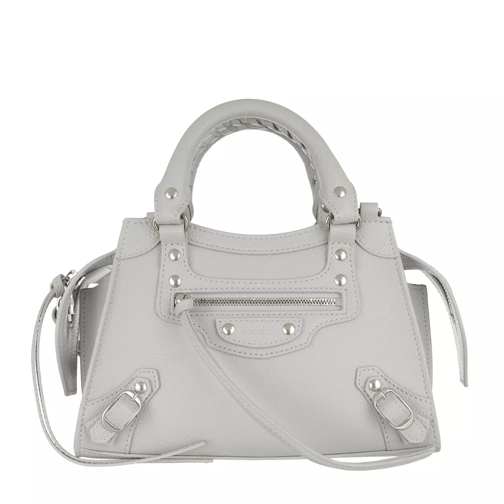 Balenciaga Neo Classic Mini Top Handle Bag Grained Calfskin Light Grey Liten väska