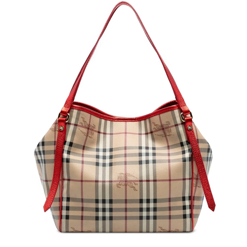 Burberry Shopper Small Haymarket Check Coated Canvas Canterbury Tot braun