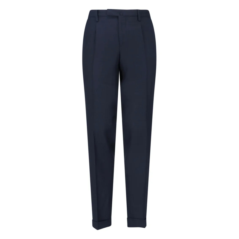 Briglia Chino Navy Virgin Wool Trousers With Tailored Fit Blue
