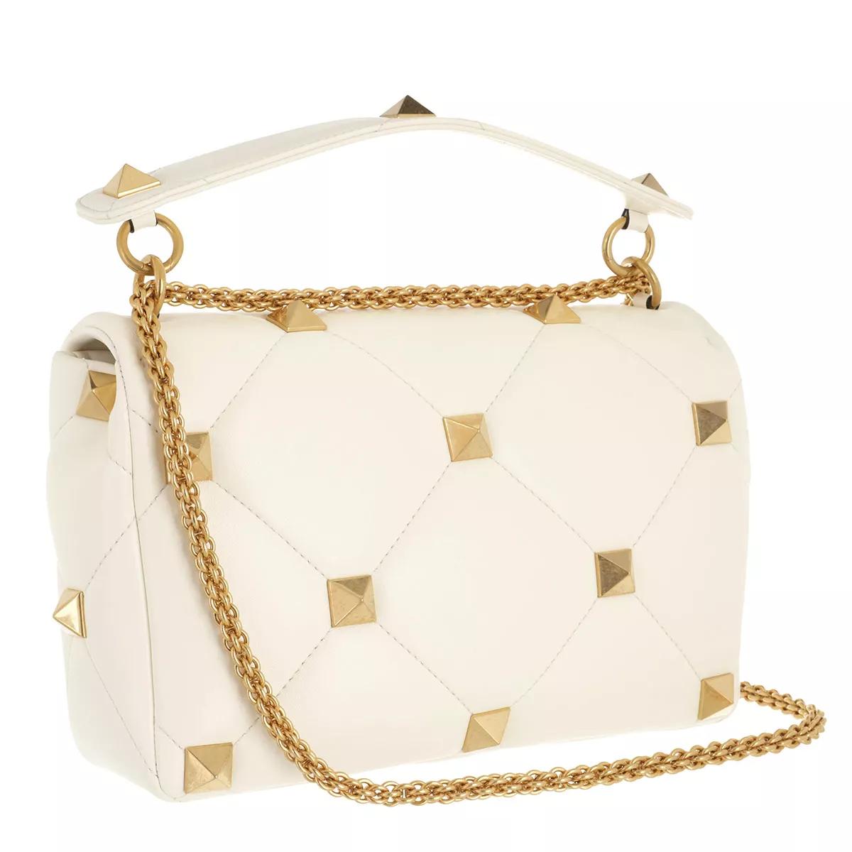 Valentino Garavani Stud Sign Leather Shoulder Bag - Ivory - ShopStyle