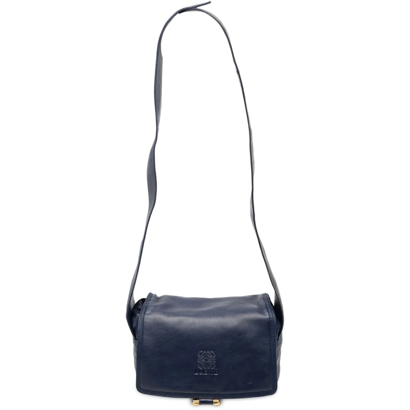 Loewe Schultertasche Anagram Leather Flap Crossbody blau