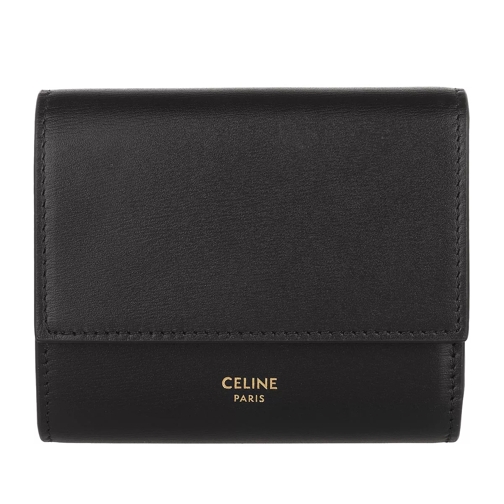 Celine Small Trifold Wallet Smooth Calfskin Black Portafoglio a tre tasche