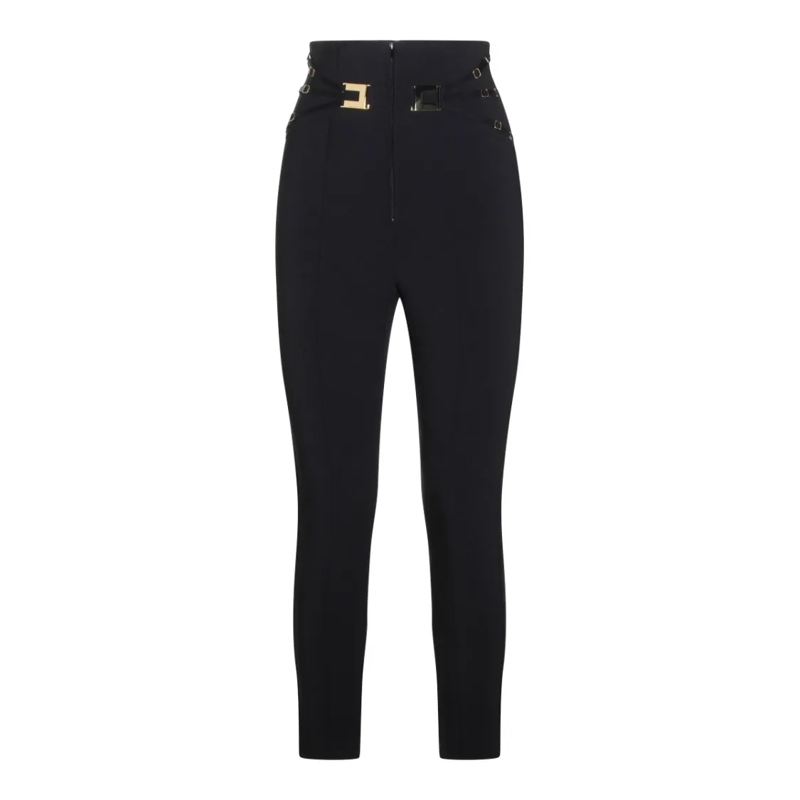 Elisabetta Franchi  Straight-Leg Tailored Trousers Black
