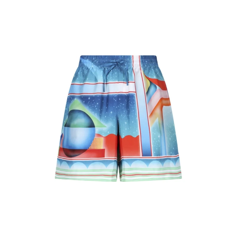 Casablanca Casual Shorts "Galaxy Court" Shorts – Multicolor Blue