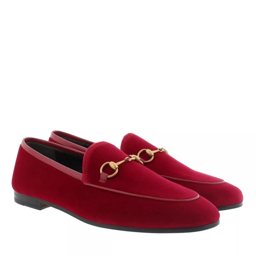 Gucci Jordaan Velvet Loafer Red Loafer