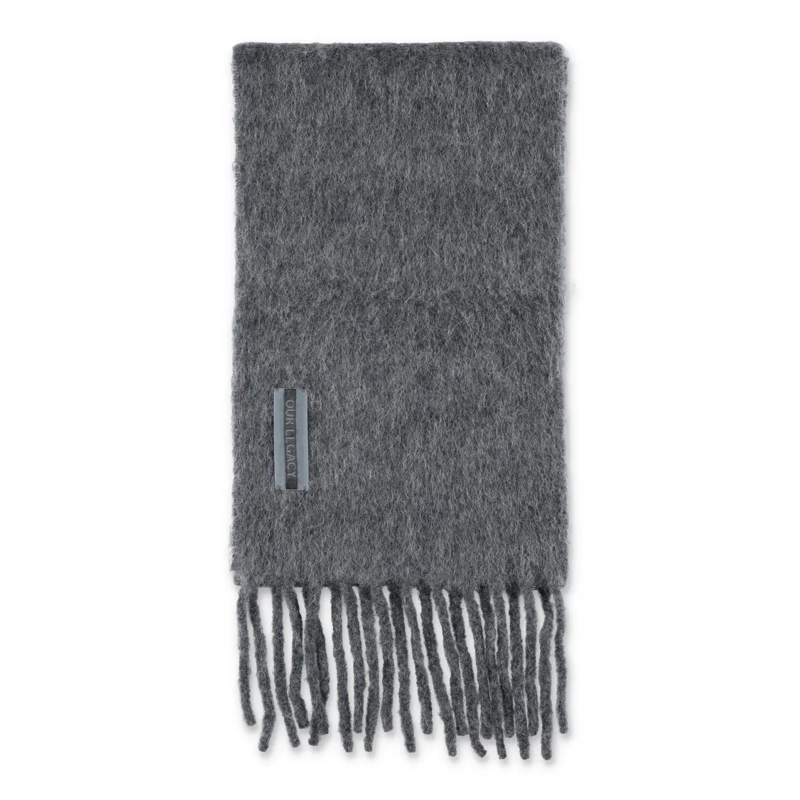 Our Legacy Écharpe légère Textured Wool And Alpaca Blend Scarf Grey
