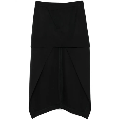 Alexander McQueen Asymmetric Black Skirt Black Midi-Röcke