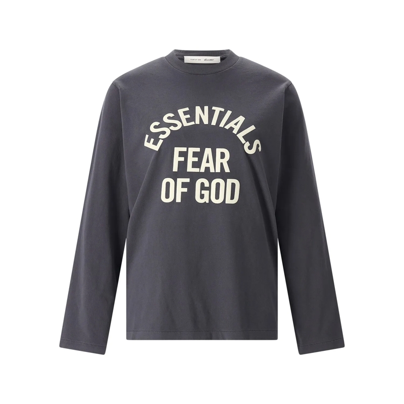 FEAR OF GOD Pullover Langarmshirt mit Print grau