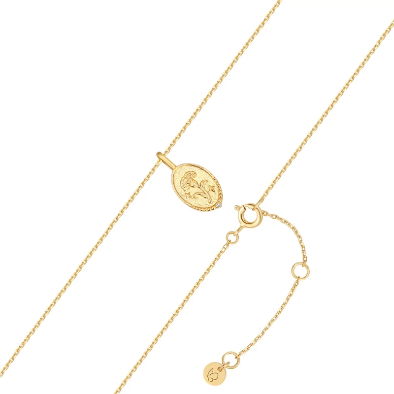 Glanzstücke München Mittellange Halskette Sterling Silber Halskette Zirkonia Geburtsblume Ja gold(Image 2)