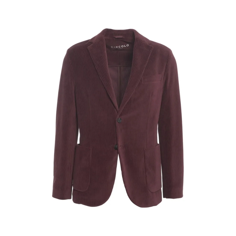 CIRCOLO 1901 Blazer Burgundy Ribbed Corduroy Single-Breasted Blazer Black