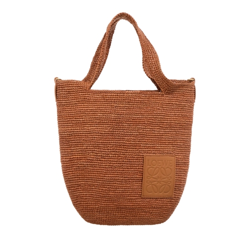 Loewe Mini Slit Bag In Raffia And Calfskin Honey Gold Borsa da shopping