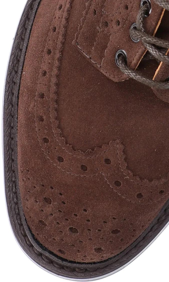Thumbnail - Brogue-Style Suede Flat Shoes With Wingtip Accents - Gr. 10 - in Braun