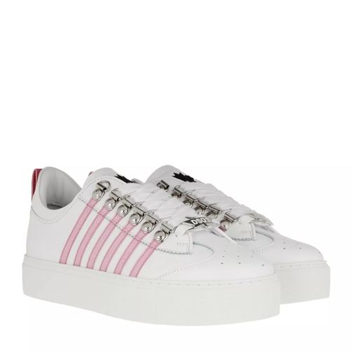 Dsquared2 Stripe Side Sneakers White Pink Low-Top Sneaker