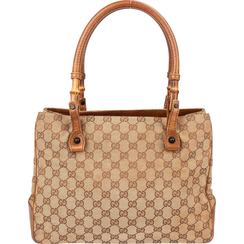 Gucci Schultertasche Gucci GG Monogram Bamboo Handbag braun