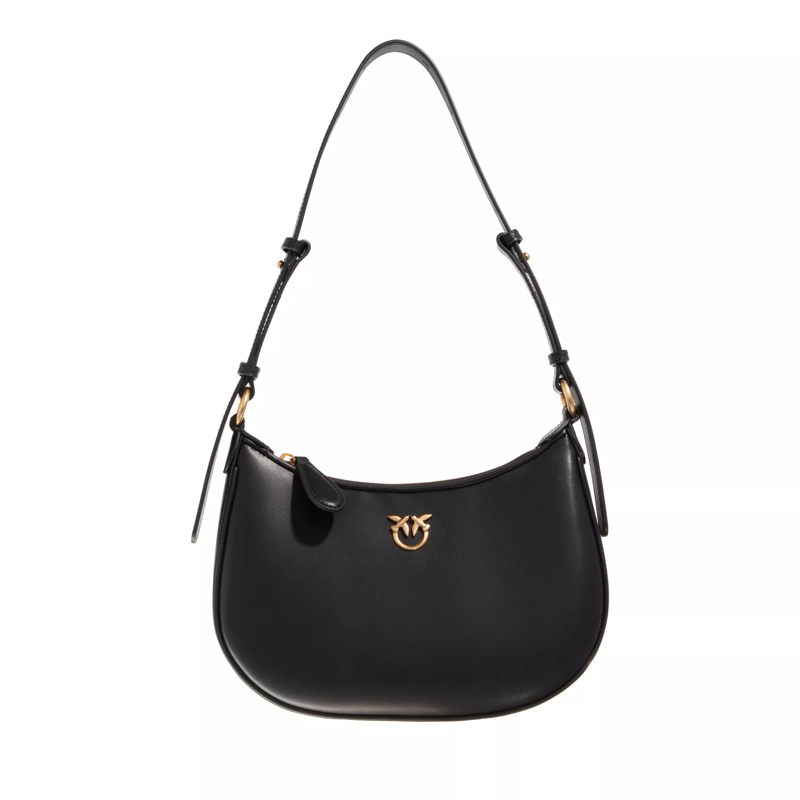 Pinko Schultertasche Half Moon Mini Fl Nero-Antique Gold