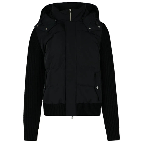 Moose Knuckles Maple Hybrid' Black Wool Blend Bomber Jacket Black Vestes de bombardier