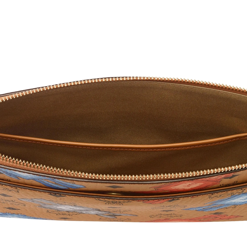 MCM Pochette Aren Visetos Flat Pouch Med Co Cognac(Image 8)