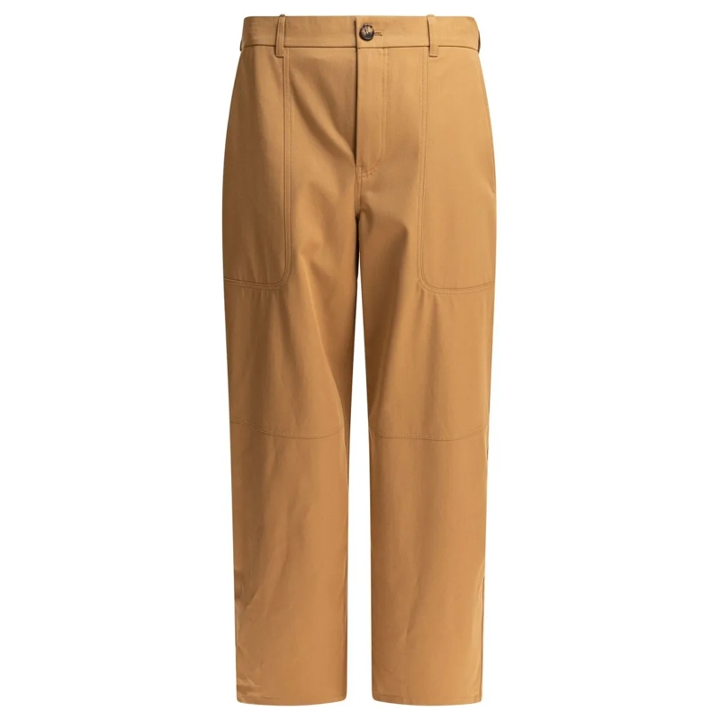 Loewe Anzugshose Cotton And Silk Cargo Trousers Brown