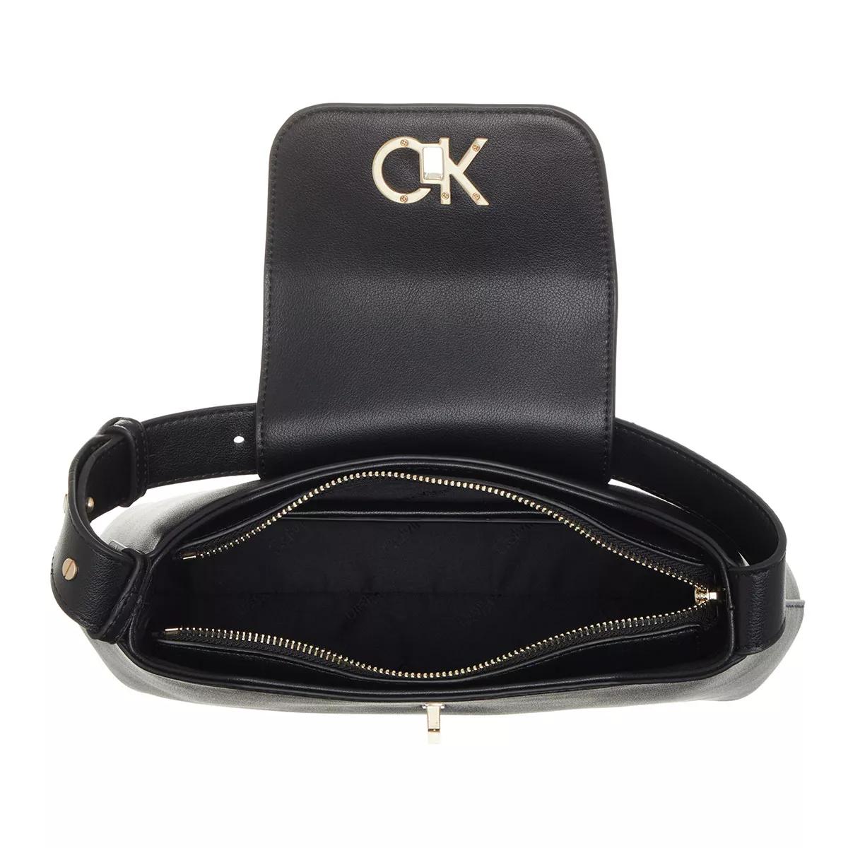 Calvin Klein Re Lock Shoulder Bag Md Ck Black Hobo Bag