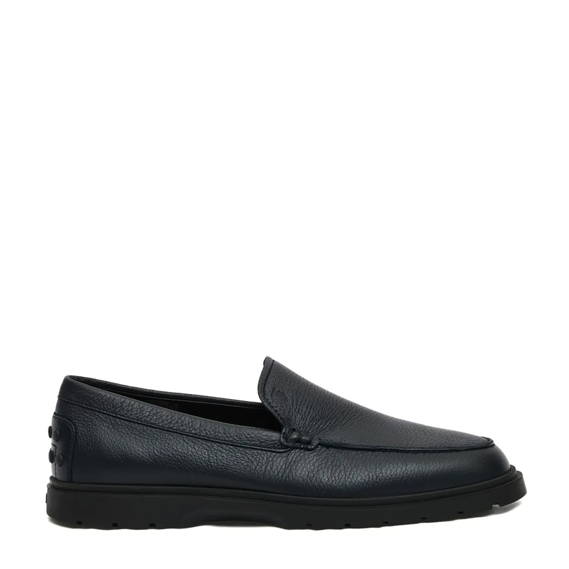 Tod's Loafer Moccasin Blue Leather Hybrid Bottom Black