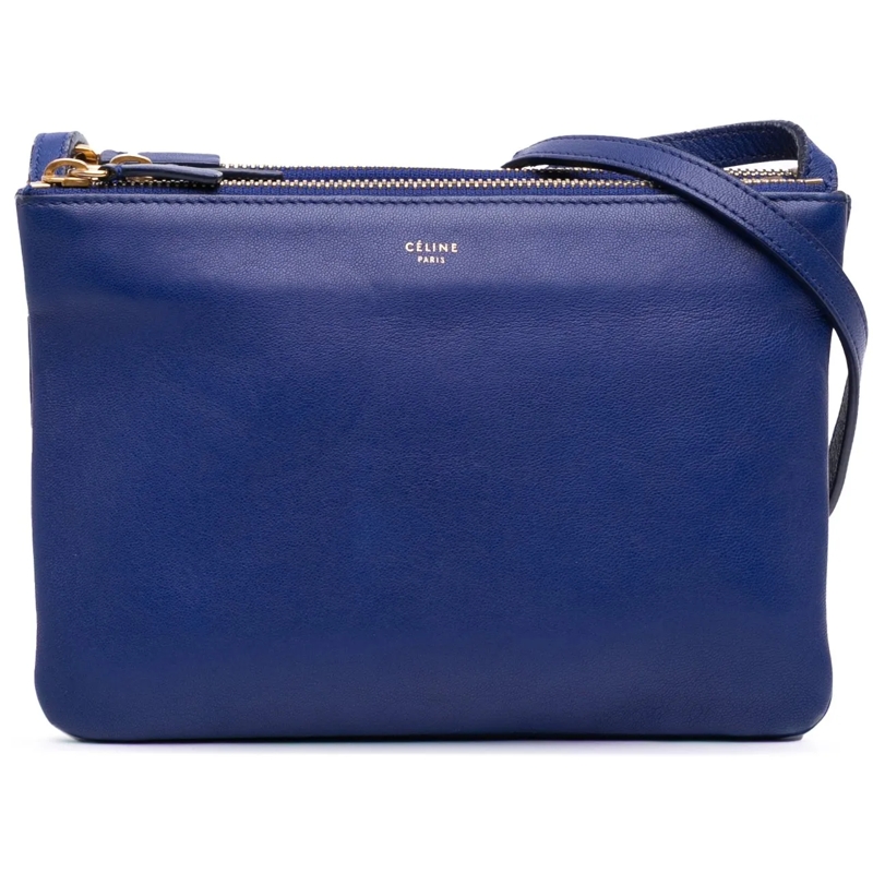 Celine Schultertasche Small Lambskin Trio Crossbody blau
