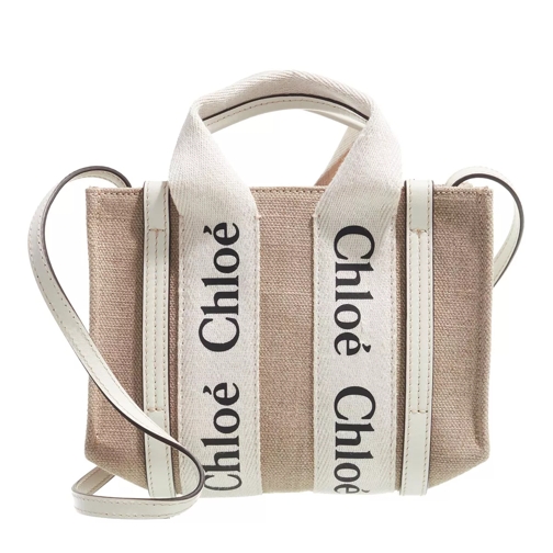 Chloé Mini Woody Tote Bag White Minitasche