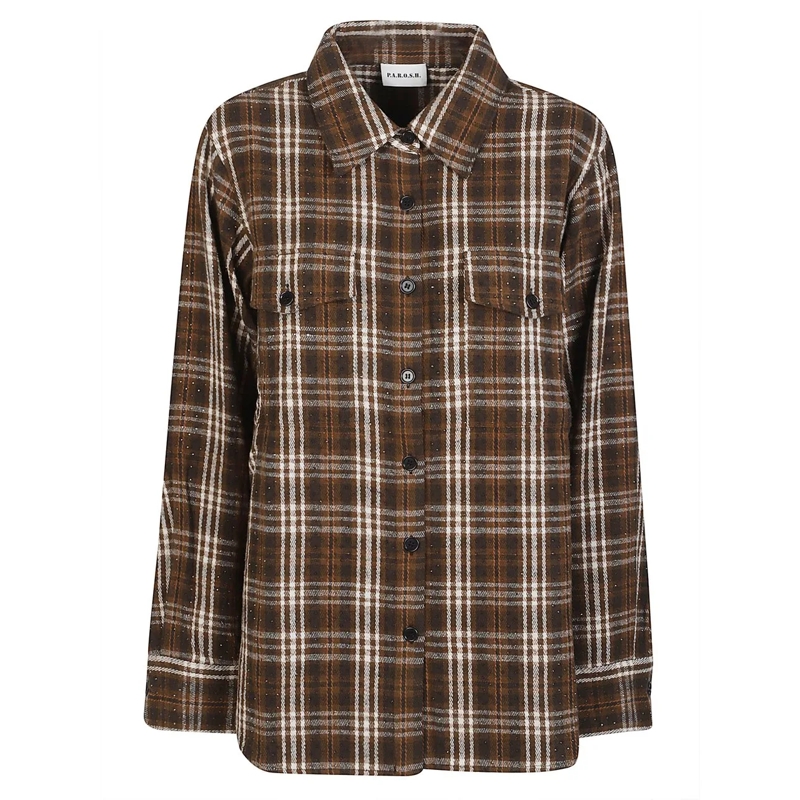 P.A.R.O.S.H. Bluse Core Long Sleeve Shirt Brown braun